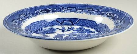 Willow Blue (Smooth, No Trim) Large Rim Soup Bowl
