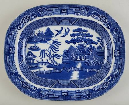 Willow Blue (Smooth, No Trim) 15" Oval Serving Platter