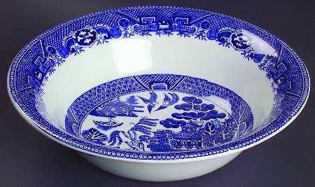 Willow Blue (Smooth, No Trim) 9" Round Vegetable Bowl