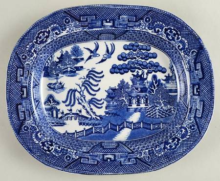 Willow Blue (Smooth, No Trim) 10" Oval Serving Platter
