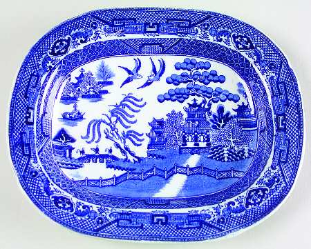 Willow Blue (Smooth, No Trim) 9" Oval Serving Platter
