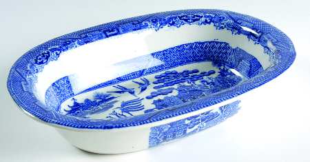 Willow Blue (Smooth, No Trim) 8" Oval Vegetable Bowl