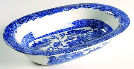 Willow Blue (Smooth, No Trim) 9" Oval Vegetable Bowl