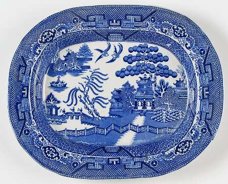 Willow Blue (Smooth, No Trim) 11" Oval Serving Platter
