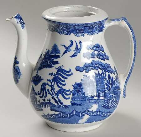 Willow Blue (Smooth, No Trim) Coffee Pot No Lid