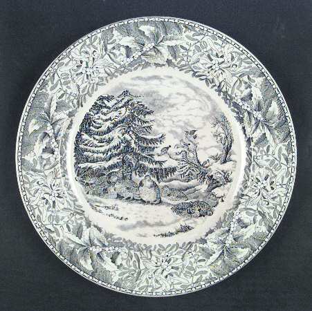 Winter Scenes Black Dinner Plate