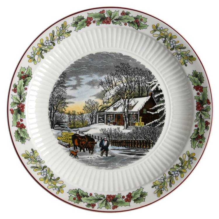 Winter Scenes (Ribbed Center) Salad Plate