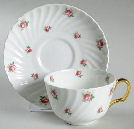 ADD3 (Swirl Rim) Footed Cup & Saucer Set