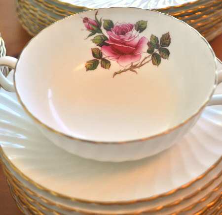 ADD6 Footed Cream Soup Bowl & Saucer Set