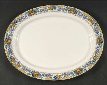 Almora (White Background) 15" Oval Serving Platter