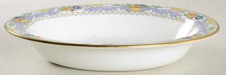 Almora (White Background) 10" Oval Vegetable Bowl