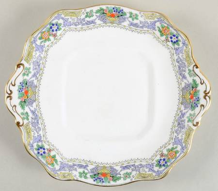 Almora (White Background) Square Handled Cake Plate
