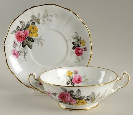 Alton Footed Cream Soup Bowl & Saucer Set