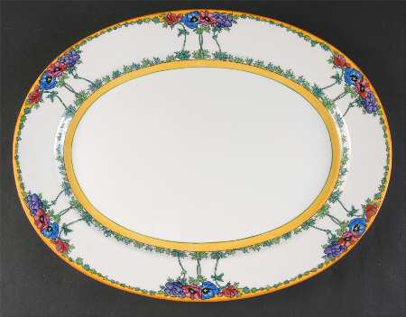Anemone Multicolor 14" Oval Serving Platter
