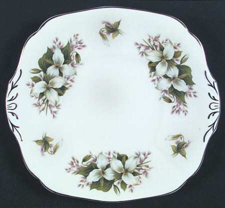 Canadian Provincial Flowers Handled Cake Plate
