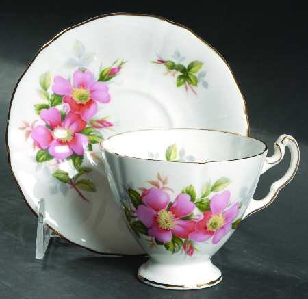 Canadian Provincial Flowers Footed Cup & Saucer Set