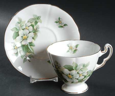 Canadian Provincial Flowers Footed Cup & Saucer Set