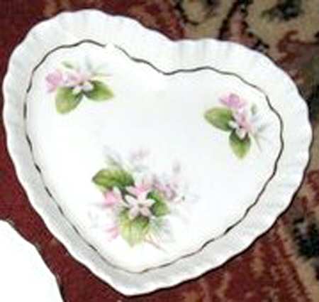 Canadian Provincial Flowers Heart Shaped Dish