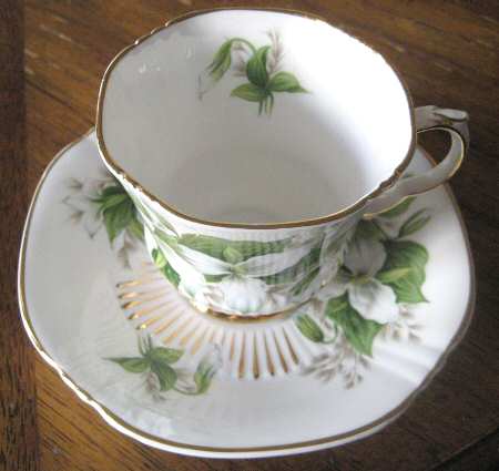 Canadian Provincial Flowers Footed Cup & Saucer Set