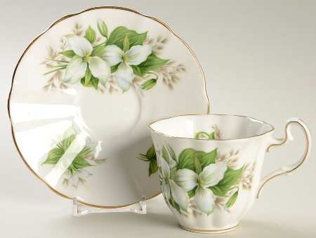 Canadian Provincial Flowers Flat Cup & Saucer Set