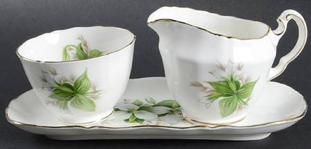 Canadian Provincial Flowers Mini Creamer & Open Sugar with Tray