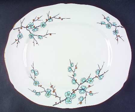 Chinese Blossom (Blue Flowers) 13" Oval Serving Platter