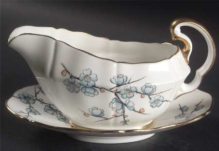 Chinese Blossom (Blue Flowers) Gravy Boat & Underplate