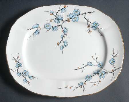 Chinese Blossom (Blue Flowers) 11" Oval Serving Platter