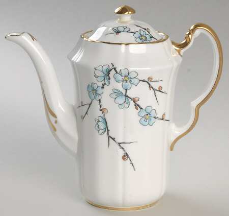 Chinese Blossom (Blue Flowers) Individual Coffee Pot & Lid