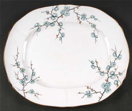 Chinese Blossom (Blue Flowers) 15" Oval Serving Platter