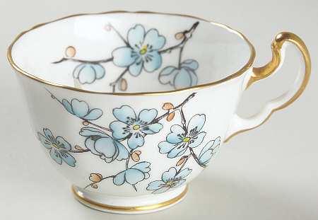 Chinese Blossom (Blue Flowers) Footed Demitasse Cup