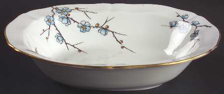 Chinese Blossom (Blue Flowers) 9" Oval Vegetable Bowl