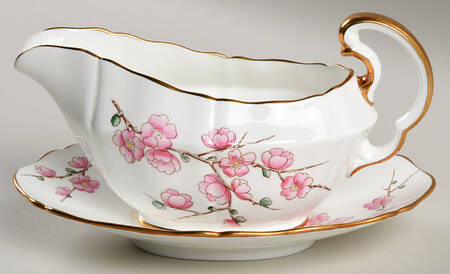 Chinese Blossom (Pink Blossoms) Gravy Boat & Underplate