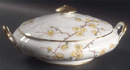 Chinese Blossom (Yellow Flowers) Round Covered Vegetable
