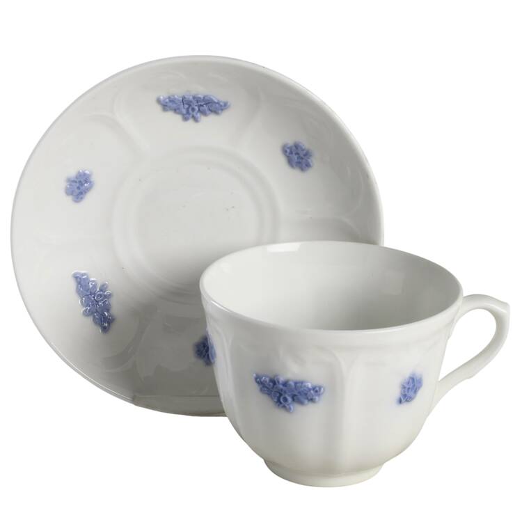Chelsea (Smooth, Embossed) Flat Cup & Saucer Set
