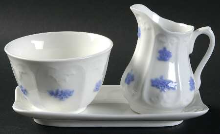 Chelsea (Smooth, Embossed) Mini Creamer & Open Sugar with Tray