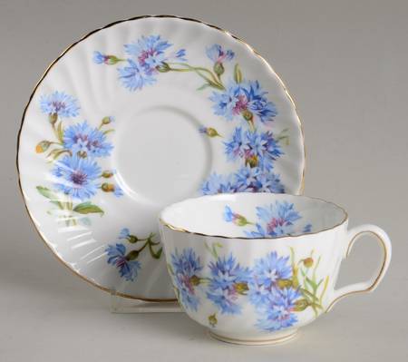 Cornflower Flat Cup & Saucer Set