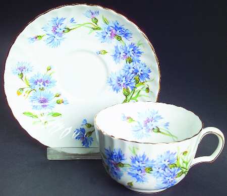 Cornflower Flat Cup & Saucer Set