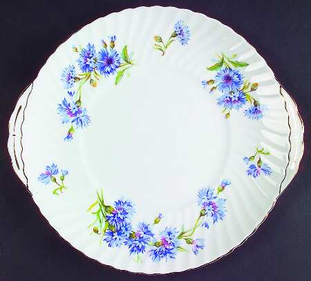 Cornflower Handled Cake Plate