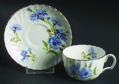 Cornflower Flat Demitasse Cup & Saucer Set