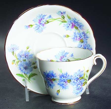 Cornflower Footed Cup & Saucer Set