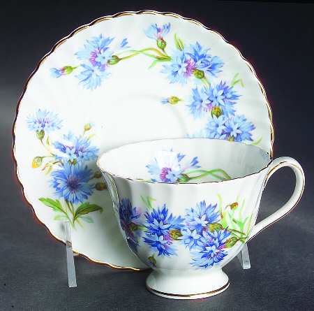 Cornflower Footed Cup & Saucer Set