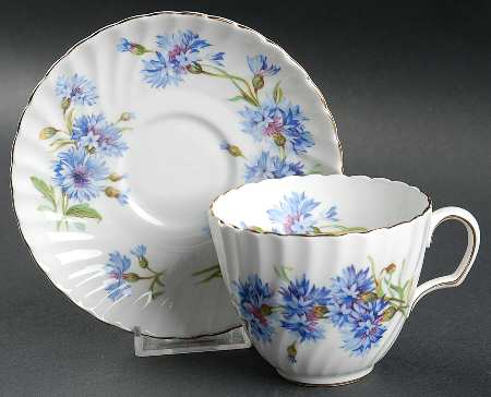 Cornflower Flat Cup & Saucer Set