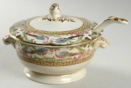 Delhi Blue Green Sauce Boat & Lid with Ladle