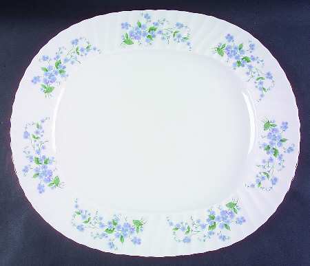 Forget Me Not-Sweet Forget Me Not 15" Oval Serving Platter
