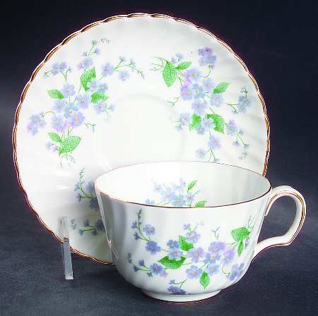 Forget Me Not-Sweet Forget Me Not Flat Cup & Saucer Set