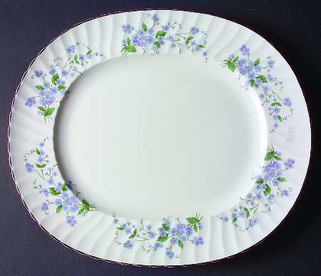 Forget Me Not-Sweet Forget Me Not 13" Oval Serving Platter