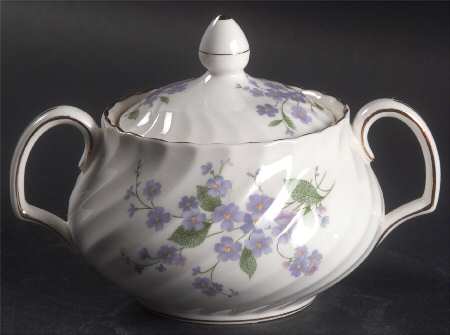 Forget Me Not-Sweet Forget Me Not Sugar Bowl & Lid