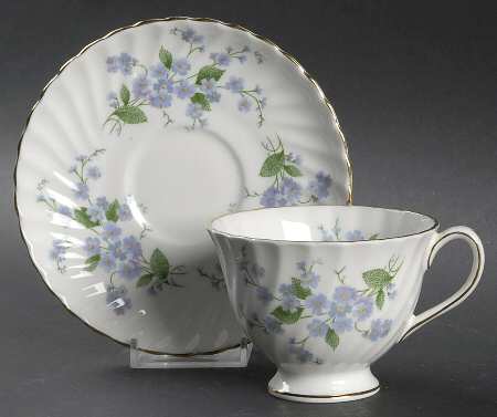 Forget Me Not-Sweet Forget Me Not Footed Cup & Saucer Set
