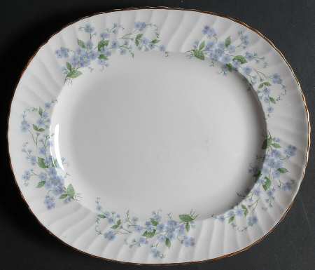 Forget Me Not-Sweet Forget Me Not 11" Oval Serving Platter